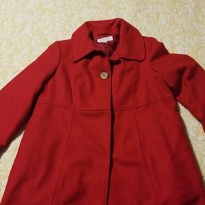Red maternity coat